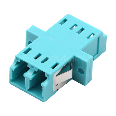 OM3 Multimode Duplex Fiber Optic Adapters , Aqua LC To LC Fiber Coupler