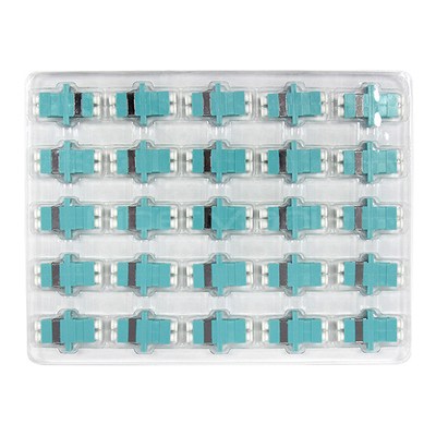 OM3 Multimode Duplex Fiber Optic Adapters , Aqua LC To LC Fiber Coupler