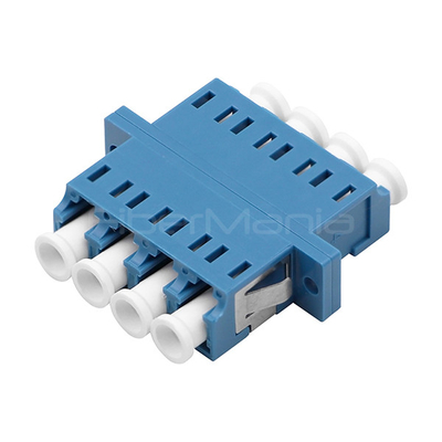 Blue LC To LC Coupler Single Mode Quad Fiber Adapter For FTTX