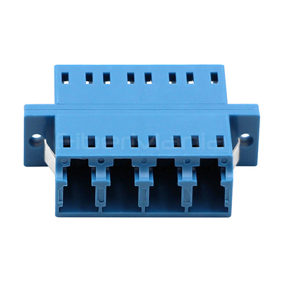 Blue LC To LC Coupler Single Mode Quad Fiber Adapter For FTTX