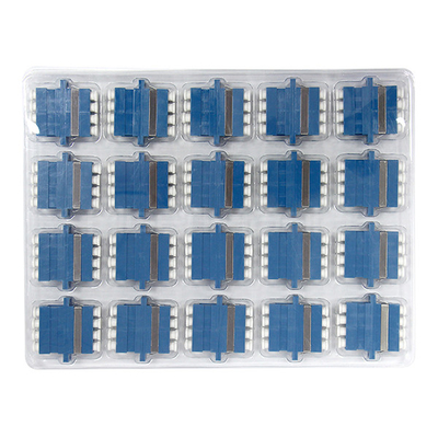 Blue LC To LC Coupler Single Mode Quad Fiber Adapter For FTTX