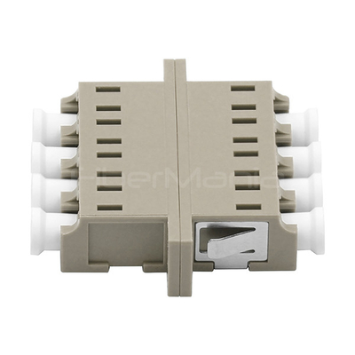 Beige Multimode Quad Fiber Optic Adapters LC To LC Fiber Coupler