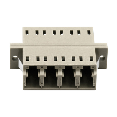 Beige Multimode Quad Fiber Optic Adapters LC To LC Fiber Coupler