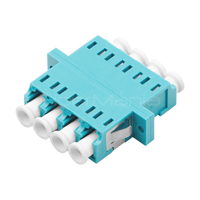LC UPC To LC UPC OM3 Adapter , Multimode Quad Plastic Optical Fiber Coupler