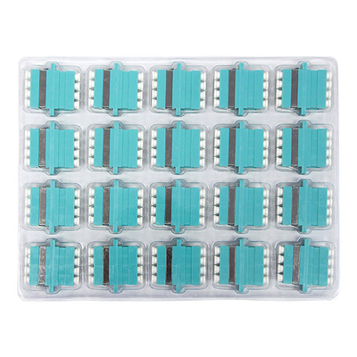 LC UPC To LC UPC OM3 Adapter , Multimode Quad Plastic Optical Fiber Coupler