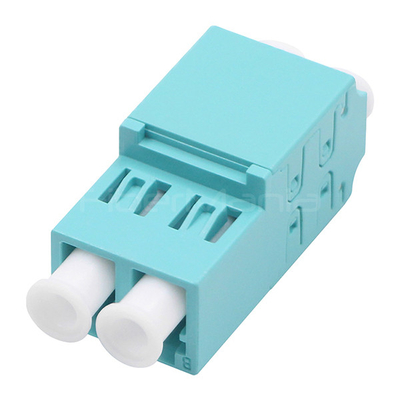 LC To LC OM3 Multimode Duplex Fiber Optic Adapters No Flange With Interal Automatic Dust Cap