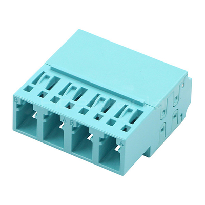 LC To LC OM3 Multimode Aqua Quad Fiber Optic Adapter No Flange With Interal Automatic Dust Cap