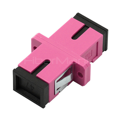Violet SC UPC To SC UPC Fiber Optic Adapters Simplex OM4 Multimode Fiber Coupler