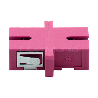 Violet SC UPC To SC UPC Fiber Optic Adapters Simplex OM4 Multimode Fiber Coupler