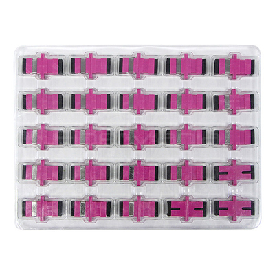 Violet SC UPC To SC UPC Fiber Optic Adapters Simplex OM4 Multimode Fiber Coupler
