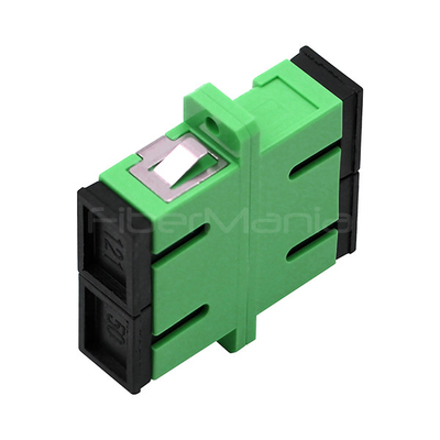 SC APC To SC APC Adapter , Green Single Mode Duplex Fiber Adapter