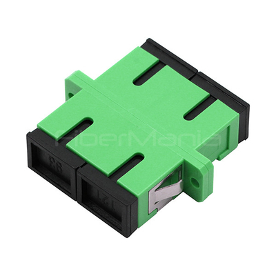 SC APC To SC APC Adapter , Green Single Mode Duplex Fiber Adapter