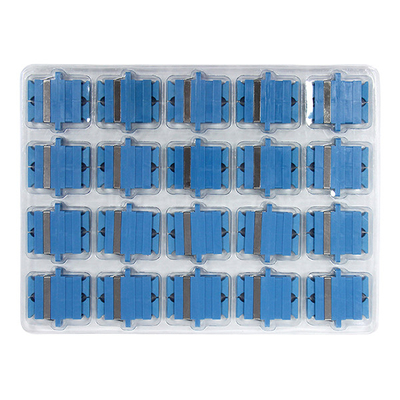 Single Mode Duplex Plastic Fiber Optic Adapters SC UPC To SC UPC Blue