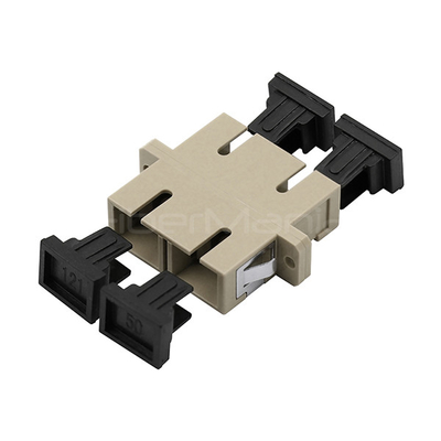 Beige Fiber Optic Adapters SC UPC To SC UPC Multimode Duplex Fiber Adapter