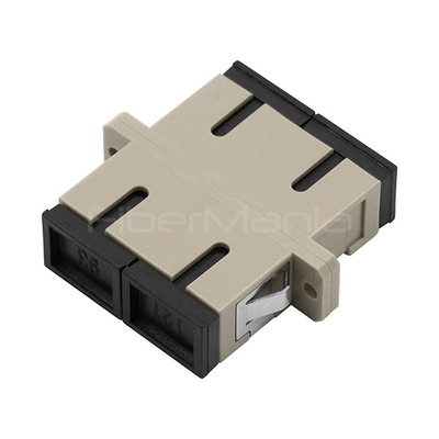 Beige Fiber Optic Adapters SC UPC To SC UPC Multimode Duplex Fiber Adapter
