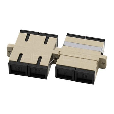 Beige Fiber Optic Adapters SC UPC To SC UPC Multimode Duplex Fiber Adapter