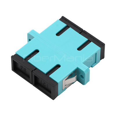 SC UPC To SC UPC OM3 Multimode Duplex Plastic Fiber Optic Adapter – Aqua