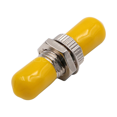 ST To ST Single Mode Simplex Metal Fiber Optic Adapter/Coupler With Yellow Cap