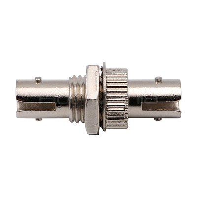 ST To ST Multimode Simplex Metal Fiber Optic Adapter/Coupler With Red Cap
