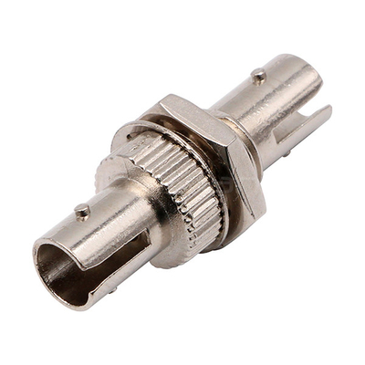 ST To ST Multimode Simplex Metal Fiber Optic Adapter/Coupler With Red Cap