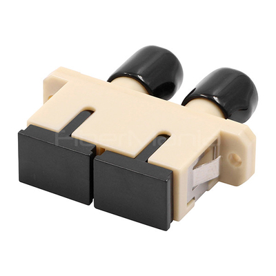 SC Female to ST Female Multimode Duplex Plastic Fiber Optic Adapter – Beige