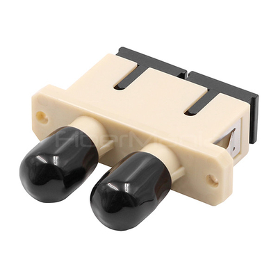 SC Female to ST Female Multimode Duplex Plastic Fiber Optic Adapter – Beige