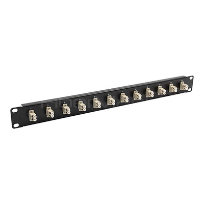 1U 19 Inch LC Adapter Panel 12 Port LC Fiber Patch Panel Single Mode Or Multimode Adapter