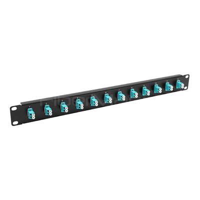 1U 19 Inch LC Adapter Panel 12 Port LC Fiber Patch Panel Single Mode Or Multimode Adapter