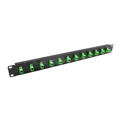 19 Inch 1U Fiber Optic Patch Panel 12 Port With SC Simplex Single Mode / Multimode Adapter