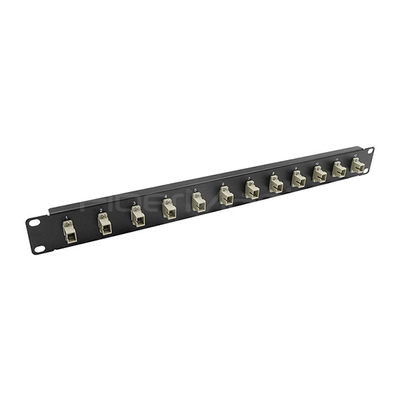 19 Inch 1U Fiber Optic Patch Panel 12 Port With SC Simplex Single Mode / Multimode Adapter