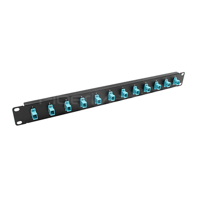 19 Inch 1U Fiber Optic Patch Panel 12 Port With SC Simplex Single Mode / Multimode Adapter