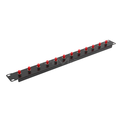 1U 19 Inch ST Adapter Panel 12 Ports Loaded With ST Simplex Multimode Adapter