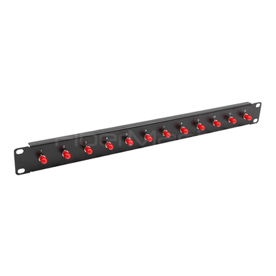 1U 19 Inch ST Adapter Panel 12 Ports Loaded With ST Simplex Multimode Adapter