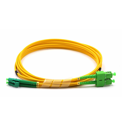 LC APC To SC APC Duplex 9/125 OS2 Single Mode LSZH Armored Patch Cable 3.0mm