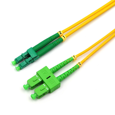 LC APC To SC APC Duplex 9/125 OS2 Single Mode LSZH Armored Patch Cable 3.0mm