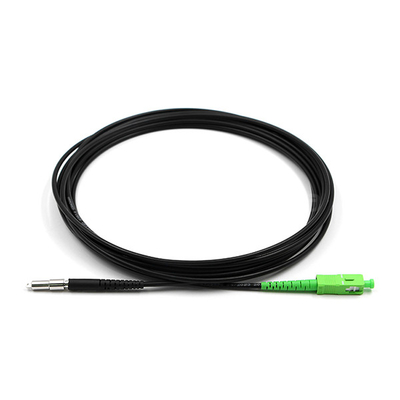 SC APC Pushable to SC APC Fiber Optic Patch Cable Simplex Single Mode OS2 PE 3.0mm Black