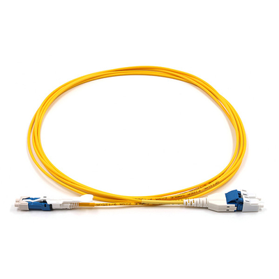 CS UPC To LC UPC Uniboot Fiber Optic Patch Cable Single Mode OS2 OFNR 2.0mm Yellow
