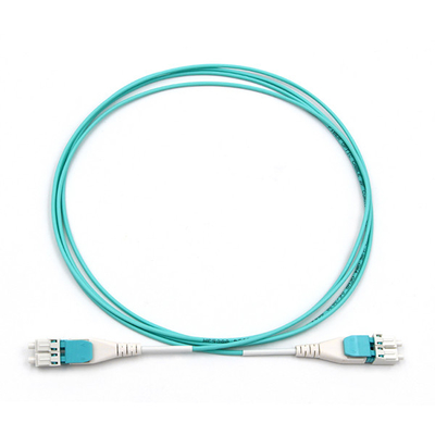 LC Uniboot Duplex 10G OM3 50/125 Multimode OFNR Fiber Optic Patch Cable 2.0mm Aqua