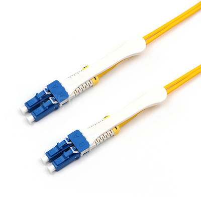LC UPC To LC UPC Fiber Optic Cable Duplex Single Mode With Pull Tab
