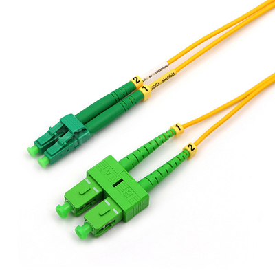 LC APC To SC APC Fiber Optic Cable Duplex Single Mode Fiber Patch Cable OS2 OFNR 2.0mm