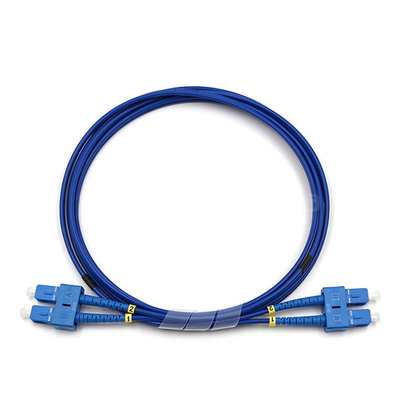 Duplex Single Mode 9/125 Fiber Optic Cable OS2 LSZH Blue Armored Patch Cable
