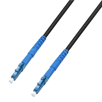 Black Singlemode 9/125 OS2 Fiber Patch Cable , LSZH Armored Fiber Cable
