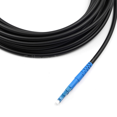 Black Singlemode 9/125 OS2 Fiber Patch Cable , LSZH Armored Fiber Cable