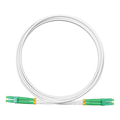 Indoor LC APC To LC APC Patch Cord , Duplex Single Mode OS2 Fiber Cable