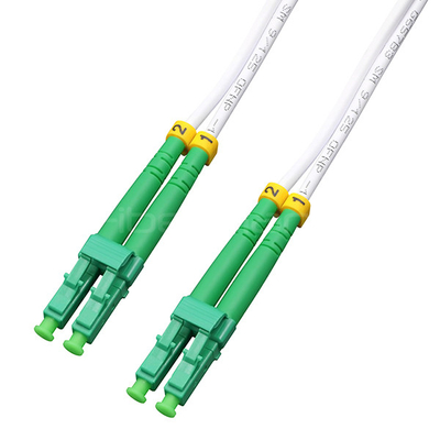 Indoor LC APC To LC APC Patch Cord , Duplex Single Mode OS2 Fiber Cable