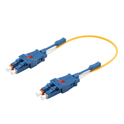 Yellow High Speed Fiber Optic Cable LC UPC To LC UPC Uniboot Patch Cord With Pull Tab