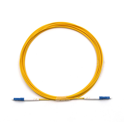 LC UPC To LC UPC Fiber Optic Patch Cable Simplex Single Mode OS2 OFNR 2.0mm Yellow