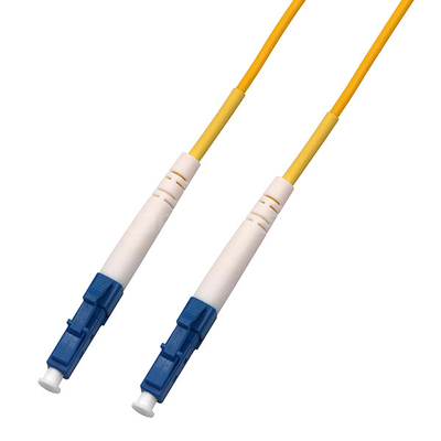 LC UPC To LC UPC Fiber Optic Patch Cable Simplex Single Mode OS2 OFNR 2.0mm Yellow