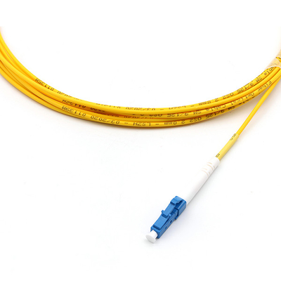 LC UPC To LC UPC Fiber Optic Patch Cable Simplex Single Mode OS2 OFNR 2.0mm Yellow