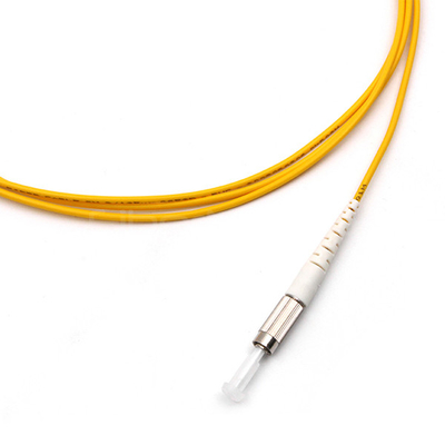 Indoor DIN UPC To DIN UPC Simplex Fiber Optic Cable Single Mode OS2 OFNR 2.0mm Yellow